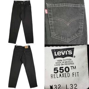 Levis 550 Jeans Vintage Men’s Size 32x32 Black Relaxed Fit Cotton Straight 32